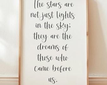 Stars Are Dreams Wall Art, Inspirational Quote Printable, Motivational Celestial Art, Digital Download, Home Decor, Night Sky Wall Art