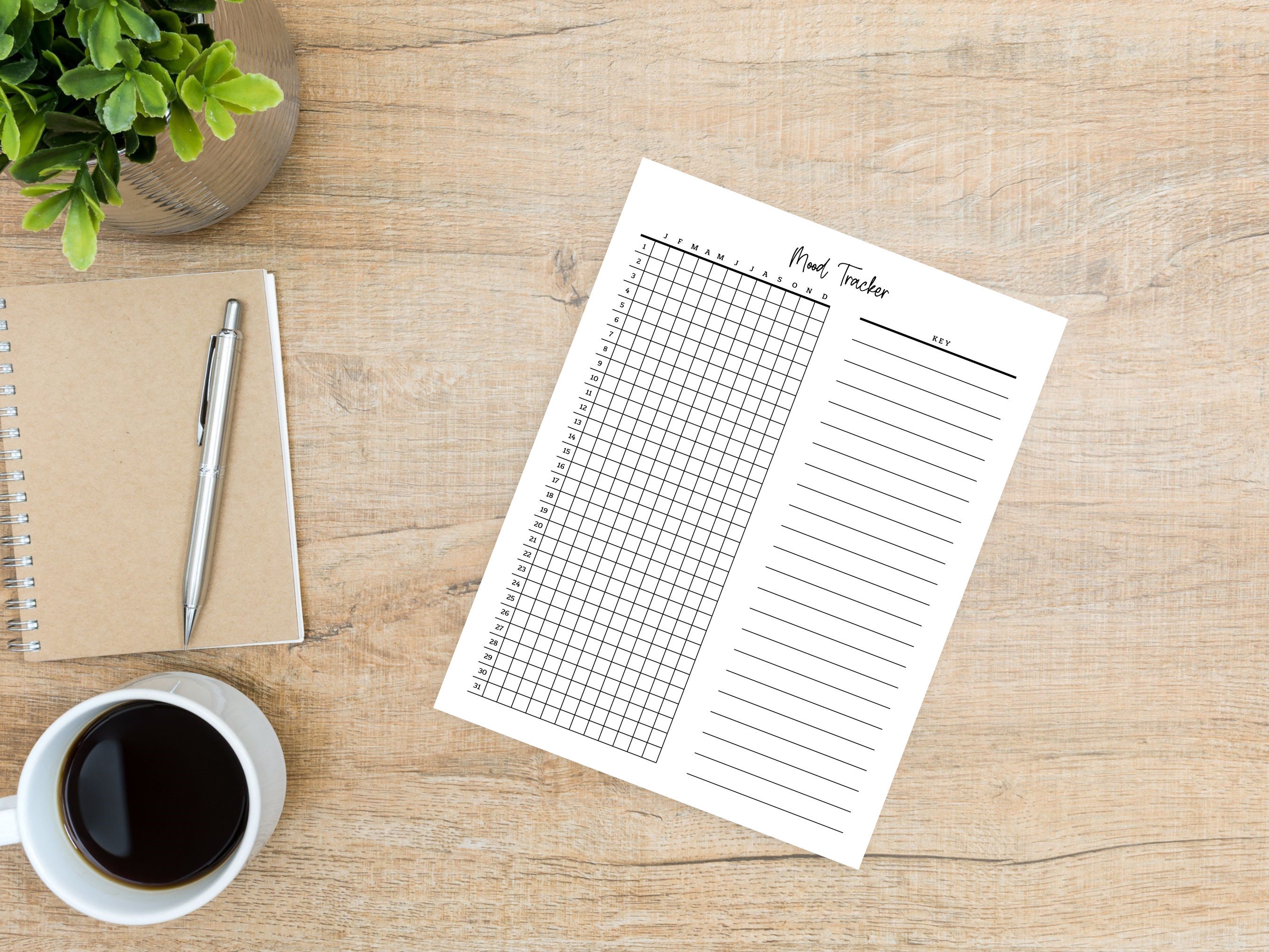 Minimalist Yearly Mood Tracker Printable| Personalized Yearly Mood ...