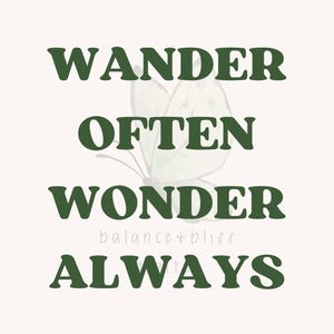 Wander Often Wonder Always SVG, Adventure Quote Cut File, Travel Cricut SVG, Minimal Wanderlust Digital Download for DIY Projects