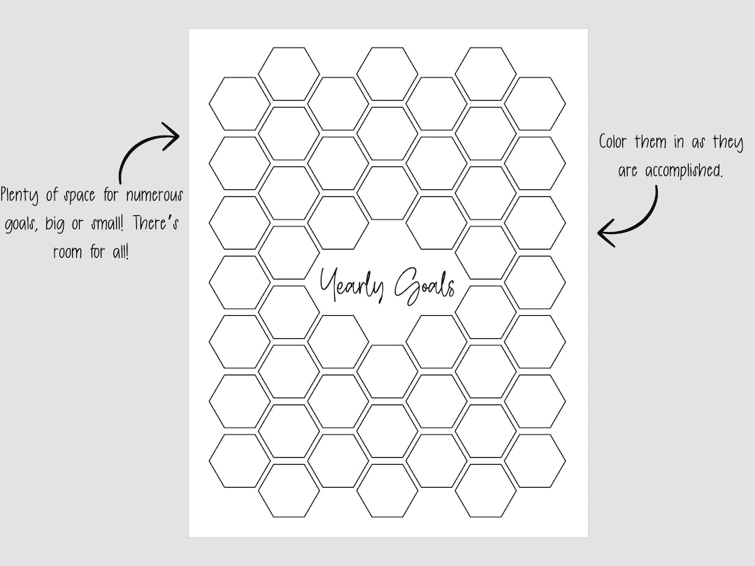 Printable Yearly Goals Planner Page | Yearly Goals | Yearly Goals ...