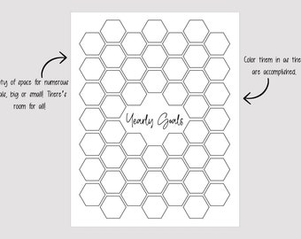 Printable Yearly Goals Planner Page | Yearly Goals | Yearly Goals Tracker | Goal Tracker | Goal Setting |Printable Goal Log |Annual Overview