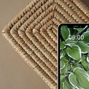 Nature-Inspired Green Leaf Phone Wallpaper - Digital Download for Organic and Fresh Mobile Backgrounds