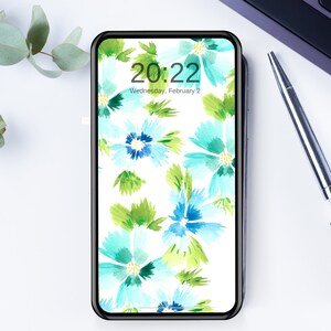 Papier peint floral pour téléphone| Écran d'accueil aquarelle florale | Écran de veille d'accueil | Écran de téléphone aquarelle | Économiseur d'écran aquarelle