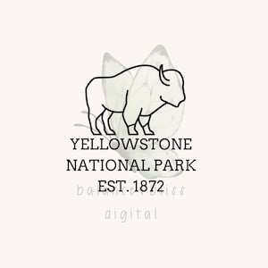 Yellowstone National Park Bison SVG, Yellowstone PNG, Bison SVG, Yellowstone Park Svg, Yellowstone Svg Png, National Park Design, Bison Svg