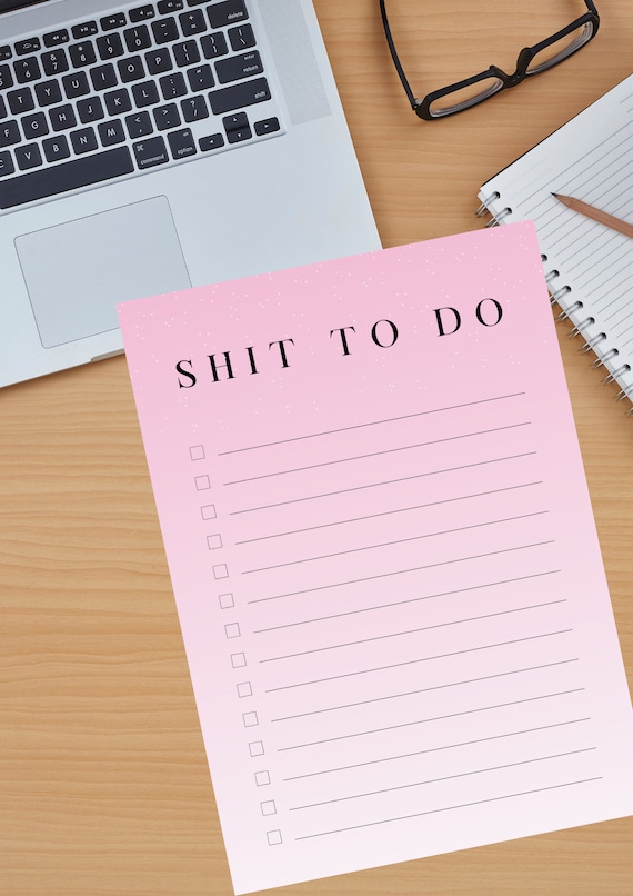 Shit to Do List Printable to Do List Printable Shit to Do - Etsy