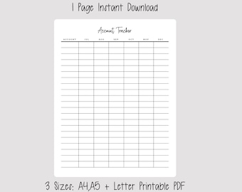 Yearly Account Tracker | Track Yearly Accounts | Yearly Account Overview | A Year At A Glance | Annual Review Page | Account Review Page