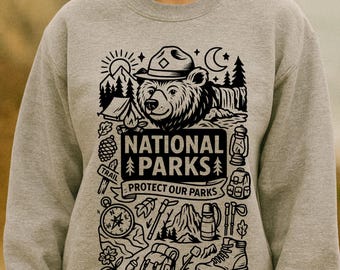 National Park Shirt PNG Clipart: Retro Camping Design B&W DTF Sublimation Digital Download