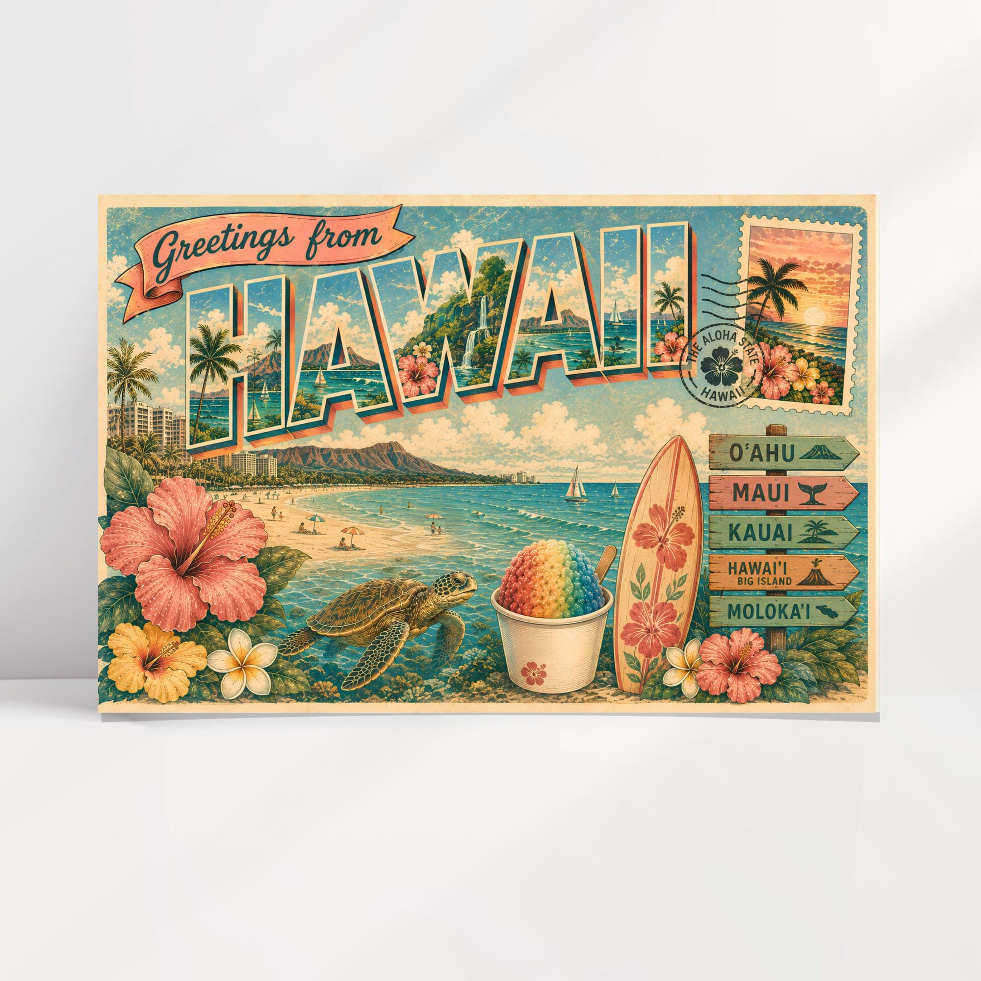 Hawaii vintage postcard - Etsy 日本