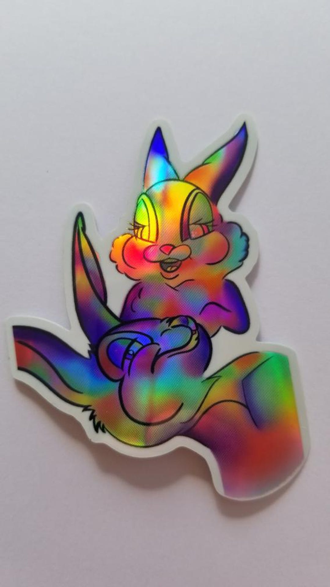 Grumpy Thumper Rabbit Sticker Holographic Thumper and Miss Bunny Sticker - Etsy