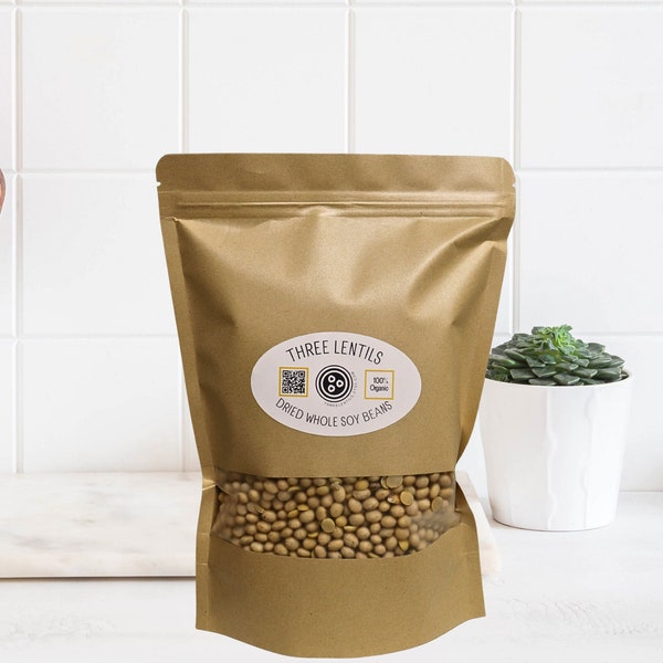 Organic Whole Dried Soybeans | USDA Organic Dried Soybeans | Bulk Dry Soy Beans| Certified Organic Soy Beans | Organic Bulk Legumes