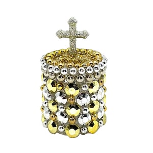 Toothbrush Toppers: &quot;GOLD AND SILVER&quot; -  Bedazzled Toothbrush Cover - Unique, Beautiful Bathroom Accesseory -  Handcrafted