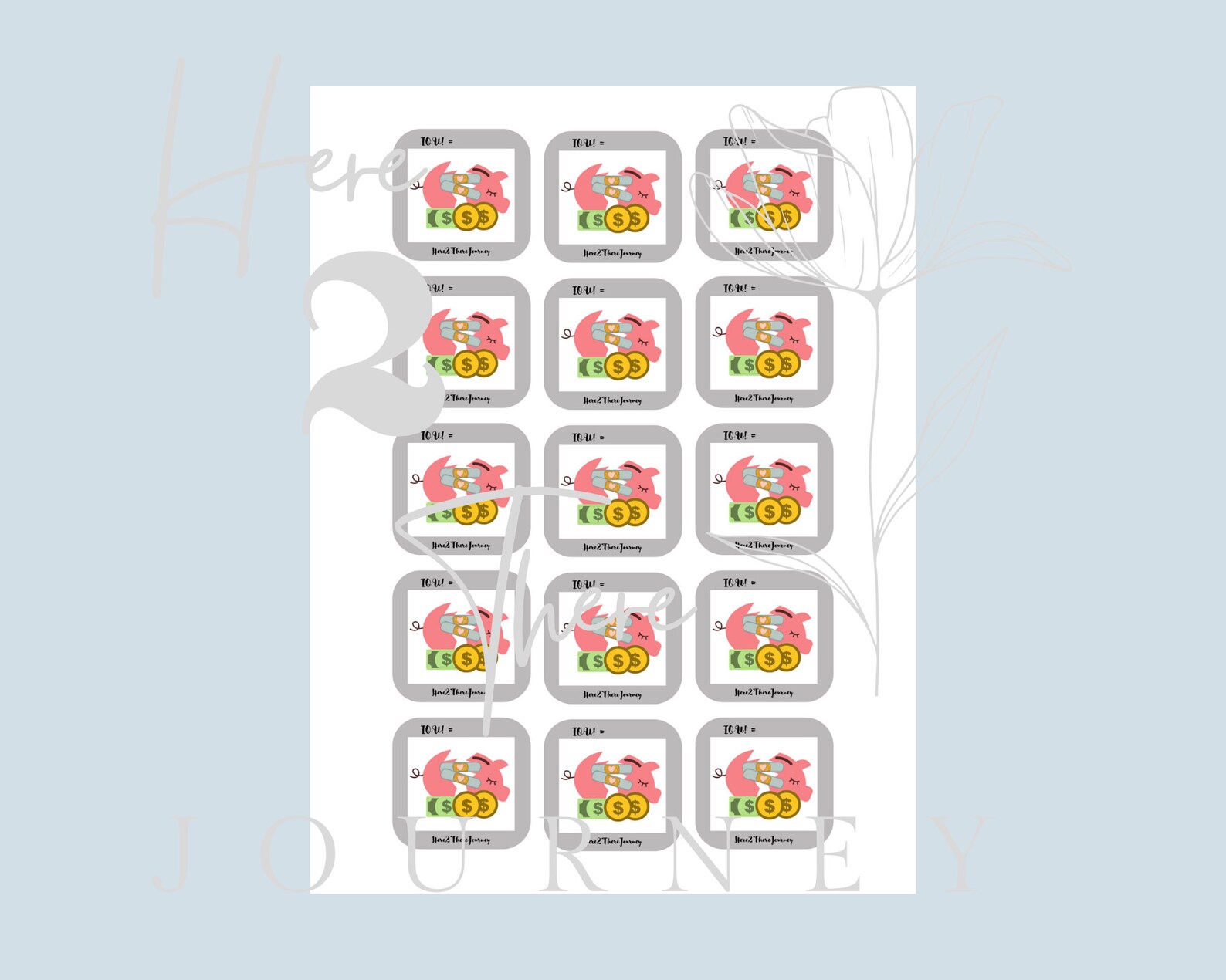 IOU Slips PNG Instant Download Letter Etsy
