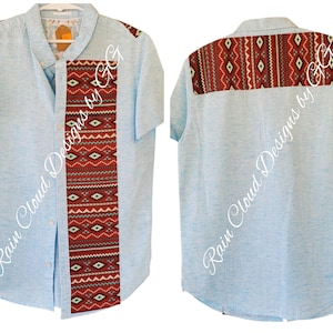 Boys Dress Shirt with Native Design