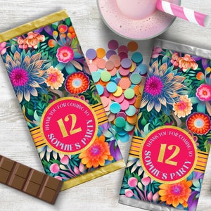 Schokoladenverpackung, SOFORTIGER DOWNLOAD, druckbare Schokoladenverpackung, bearbeitbare Schokoladenverpackung, wunderliche Geburtstagsschokoladenverpackung