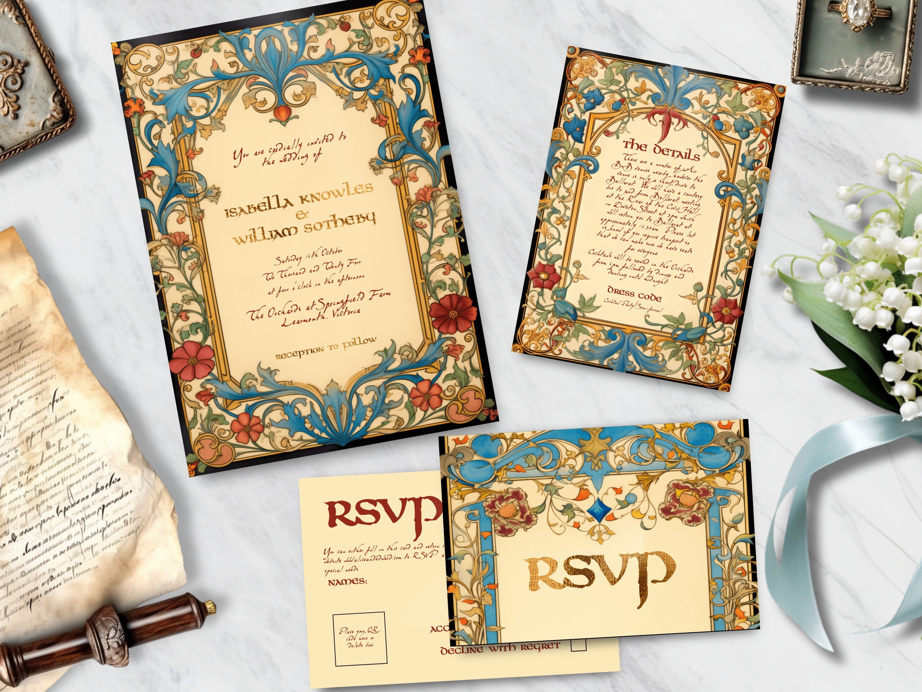 Mittelalterliches Hochzeits-Set, SOFORT-DOWNLOAD, Mittelalter, Fantasy-Hochzeit, Mittelalter-Thema, Romeo und Julia, Handfasten, Kalligraphie