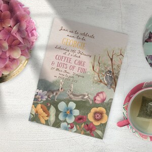 Beautiful Woodland Forest Theme Gender Neutral Baby Shower Invitation INSTANT DOWNLOAD editable digital template in Canva Baby Shower Invite