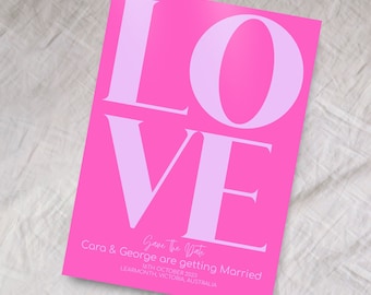 Save the Date, INSTANT DOWNLOAD, Pink Save the Date, wedding announcement, minimal, modern, pink, save the date card