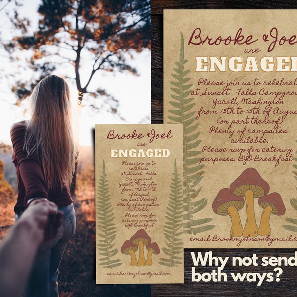 Boho Engagement template INSTANT DOWNLOAD with FREE evite electronic engagement invitation forest party invite commitment ceremony canva