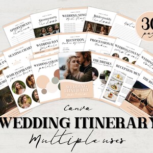 Wedding Itinerary, Wedding Planner, INSTANT DOWNLOAD, Day of Wedding Itinerary, Ultimate Bride Planner, Wedding Weekend Itinerary