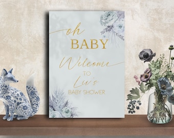 Signes de bienvenue de douche de bébé minimal, TÉLÉCHARGEMENT INSTANTANÉ, Oh bébé, bienvenue de douche de bébé, bienvenue de douche de bébé boho, douche de bébé garçon, #MBGB01