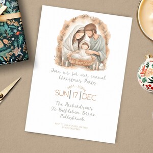 Nativity Christmas Invitation, INSTANT DOWNLOAD, Christmas Party Invitation, Christian Party, Religious Christmas Party Ward Christmas Party