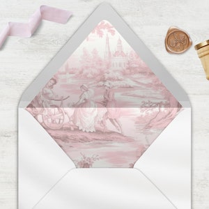 Rosa Umschlag Liner, INSTANT DOWNLOAD, Canva Template, Liberty, French Chinoiserie, Toile, Umschlag Liner in mehreren Größen, A7 und andere
