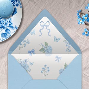 Kokette Umschlag Liner, INSTANT DOWNLOAD, Canva Template, Bögen, Hortensien, Umschlag Liner in mehreren Größen, A7 und 11 andere, adrett