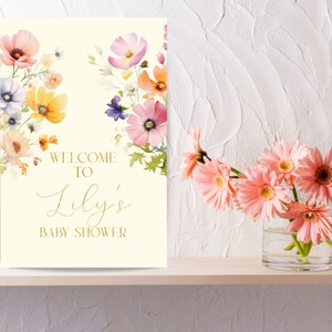 Baby in Bloom Welcome Signs, INSTANT DOWNLOAD, Wildflower baby shower welcome, boho baby shower welcome, baby girl shower, #BIB01