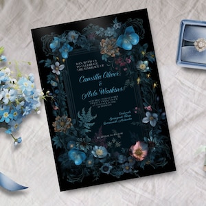 Victorian wedding invitation, INSTANT DOWNLOAD, Vintage floral invite, botanical, regency, baroque, A Midsummer Night&#39;s Dream, whimsical