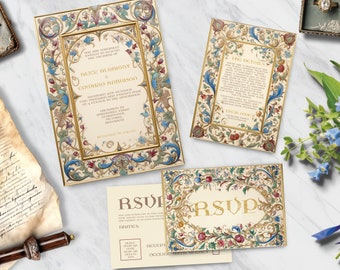 Mittelalterliches Hochzeits-Set, SOFORT-DOWNLOAD, Mittelalter, Fantasy-Hochzeit, Mittelalter-Thema, Romeo und Julia, Handfasten, Kalligraphie