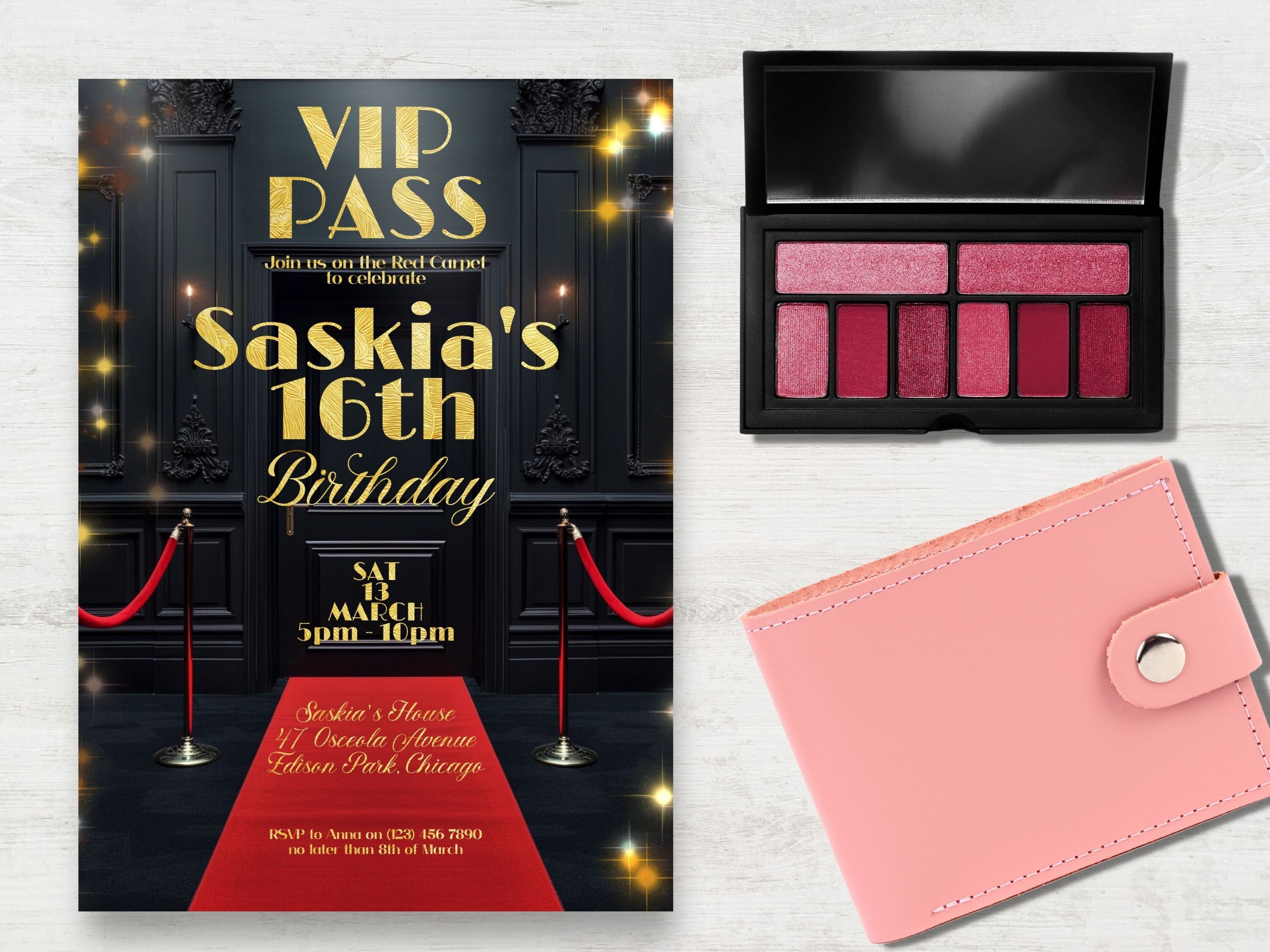 VIP Pass Birthday Invitation, INSTANT DOWNLOAD, Hollywood Red Carpet ...