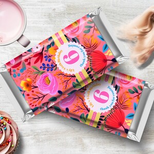 Floral Chocolate Wrapper,  INSTANT DOWNLOAD, Printable chocolate wrap, editable chocolate bar wrapper, beautiful chocolate wrap, ANY age!