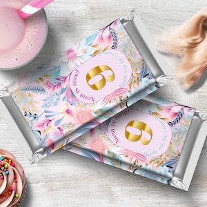 Chocolate Wrapper, INSTANT DOWNLOAD, printable chocolate wrapper, editable chocolate bar wrapper, whimsical birthday chocolate wrapper