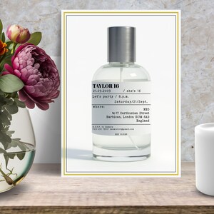 16th Birthday Invite, INSTANT DOWNLOAD, High End Luxury, Perfume Invitation, Classy, Elegant, Niche fragrance, boy or girl