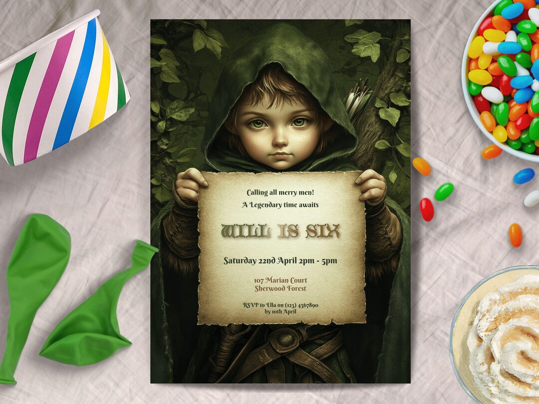 Robin Hood Invitation, INSTANT DOWNLOAD, Merry Men Invite, Archery ...