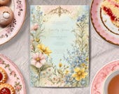 Baby Shower Invitation, INSTANT DOWNLOAD, Vintage baby shower, victorian floral baby shower, wildflower baby shower, botanical, watercolour