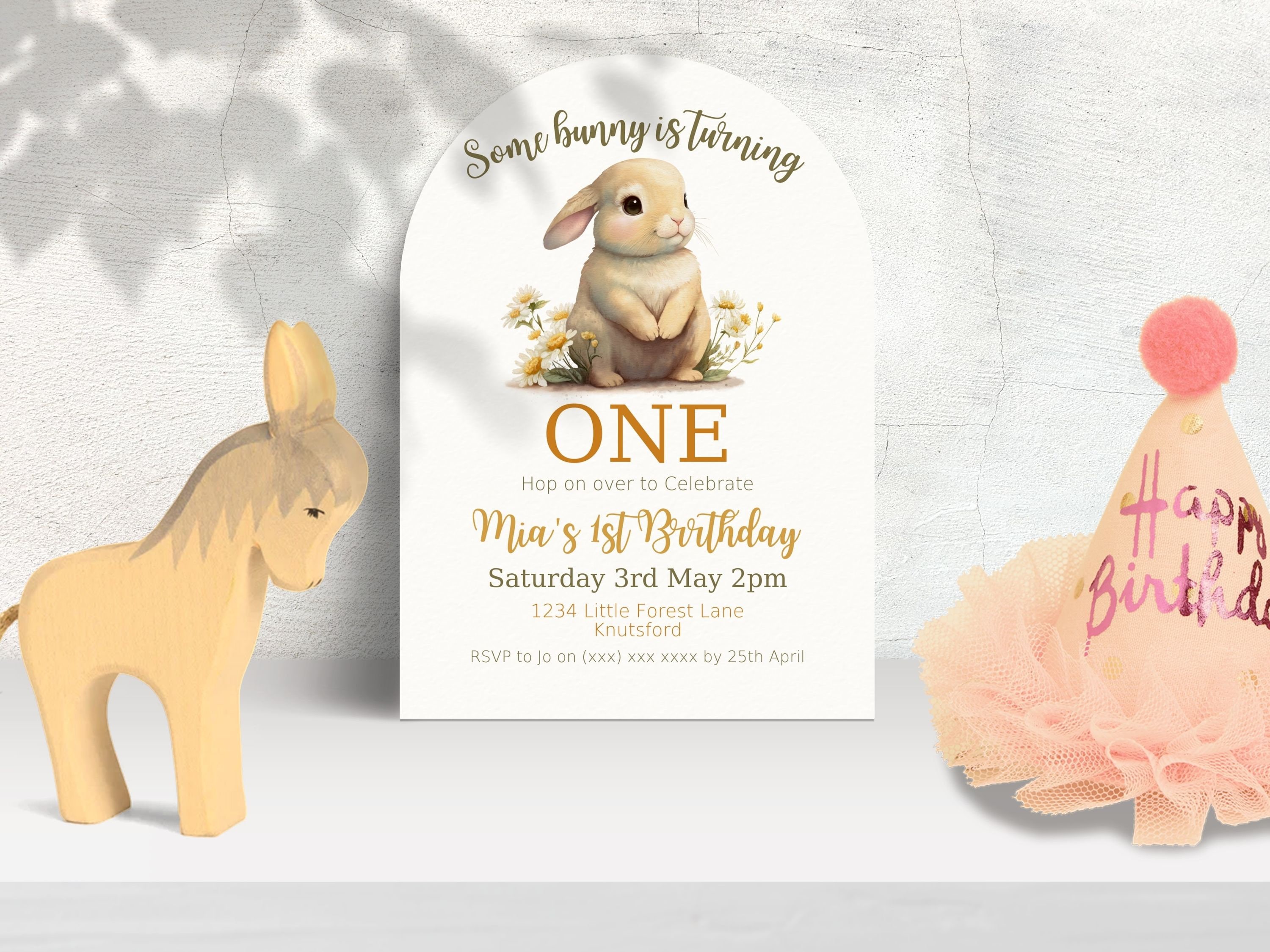 Some Bunny is Turning One Birthday Invitation INSTANT DOWNLOAD Cute ...