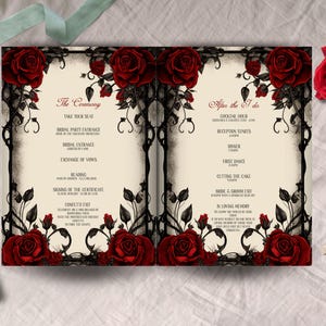 Printable Program Template, INSTANT DOWNLOAD, Folded, Wedding Ceremony ...