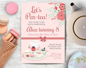 Afternoon Tea Birthday Invitation, INSTANT DOWNLOAD, Tea Party, Par-Tea Invite, High Tea Invitation, Tea Party Invitation, Ladies tea party