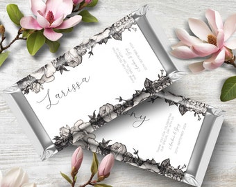 Wedding Chocolate Wrapper, INSTANT DOWNLOAD, printable chocolate wrapper, editable chocolate bar wrapper, personalised wrapper, #NF01
