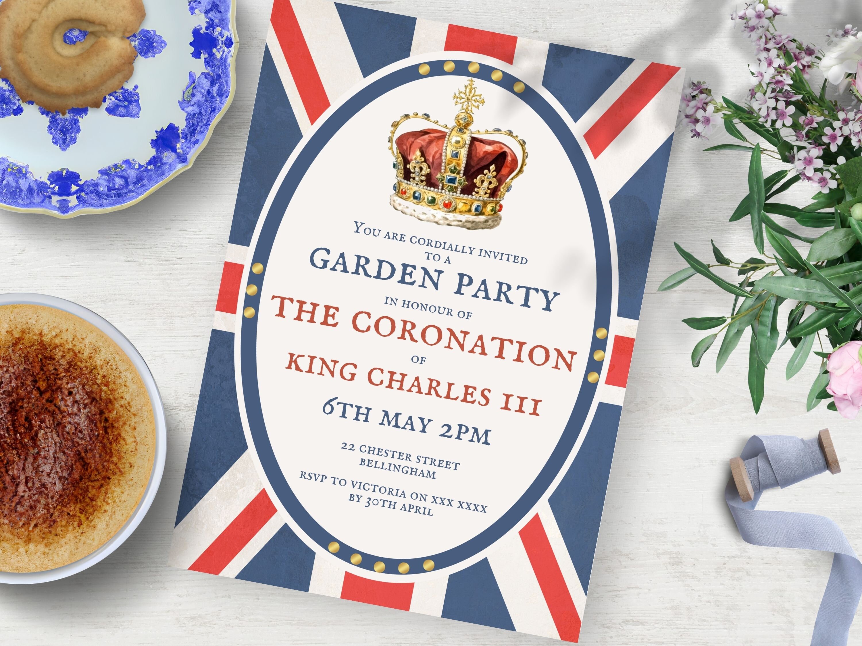Editable Coronation Garden Party Invitation INSTANT DOWNLOAD, Invite ...