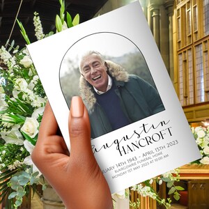 Minimal Funeral  Program, INSTANT DOWNLOAD, Obituary, Celebration of Life, Photo obituary, Memorial Service, Church Program