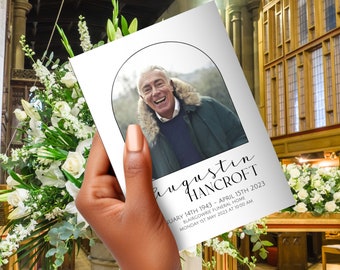 Minimal Funeral  Program, INSTANT DOWNLOAD, Obituary, Celebration of Life, Photo obituary, Memorial Service, Church Program