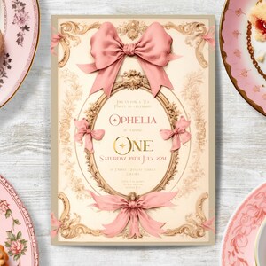 Tea Party Invitation, INSTANT DOWNLOAD, Victorian, Regency, Fancy Tea Party, Girl's Birthday Party, girl's 1st birthday invite, princess one