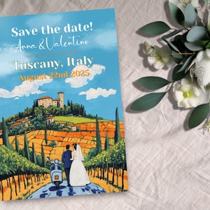 Italian Wedding Save the Date, INSTANT DOWNLOAD, Tuscan Wedding, Amalfi Invitation, Italy Theme Invite, Destination Wedding, Siena, Sicily