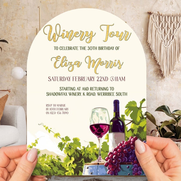 Winery Birthday Party, INSTANT DOWNLOAD, Aged to Perfection, Wine Invitation Template, Winery Tour, Girls Trip, Boys Trip, Bachelorette,