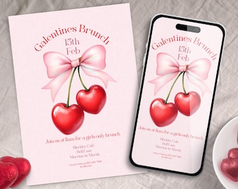 Galentine's Day Invitation, INSTANT DOWNLOAD, Valentine's Day Party Invite, Valentine's Day Girl's Night, Galentines Brunch invite