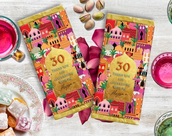 Moroccan Chocolate Wrapper, INSTANT DOWNLOAD, printable chocolate wrapper, editable chocolate bar wrapper, party favor, chocolate wrapper