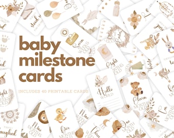 Neutral Rainbow Meilenstein Karten SOFORTIGER DOWNLOAD Baby Meilenstein Karten. Baby Monatskarten. Meilenstein Karten. Boho Neutral Regenbogen