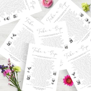 Bachelorette Drinking Game, INSTANT DOWNLOAD,  Editable, Hens Drinking Game, Printable, Minimal Drinking Game, bridal drinking game,